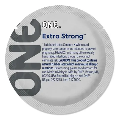 Презерватив ONE Extra Strong, 1 шт, розширена форма, зі змазкою