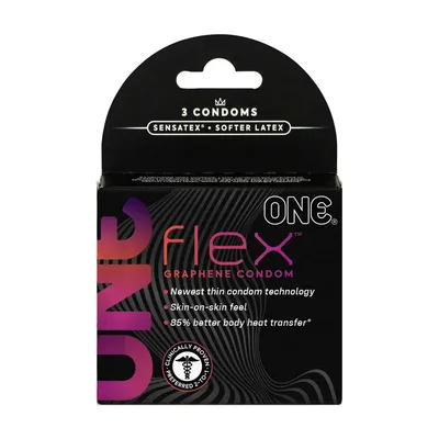 Презервативи ONE Flex Graphene, 3 шт, надтонкі, посилені графеном
