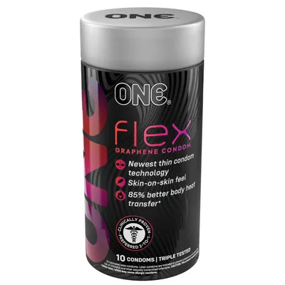 Презервативи ONE Flex Graphene, 10 шт, супертонкі, подарункове паковання-тубус