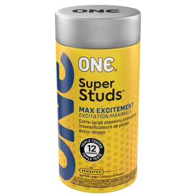 Презервативи ONE Super Studs, 12 шт, з точковим рельєфом