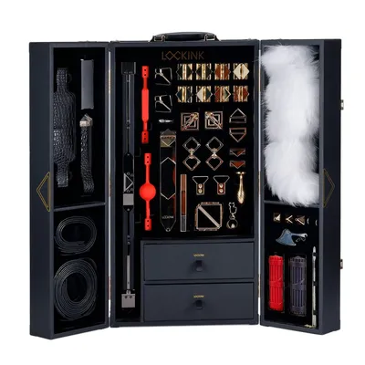 БДСМ-набір LOCKINK All-in-1 BDSM Play Kit, чорний, шкіра з тисненням