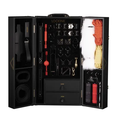 БДСМ-набір LOCKINK All-in-1 BDSM Play Kit, чорний, шкіряні ремені та аксесуари