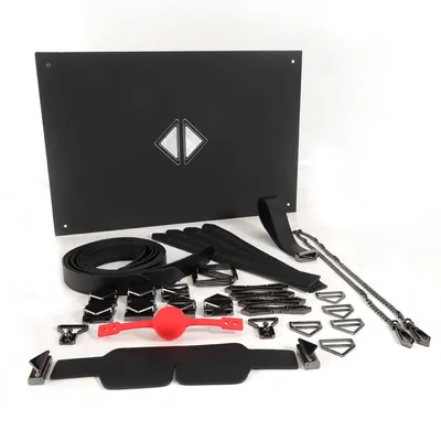 БДСМ-набір LOCKINK Bondage & Restraint Set, чорний, натуральна шкіра