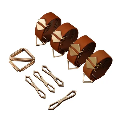 Набір фіксаторів для рук і ніг LOCKINK Hogtie Set, коричневий, натуральна шкіра