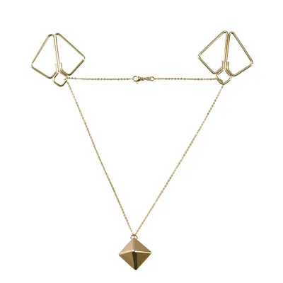 Затискачі для сосків з важкою підвіскою LOCKINK Nipple Clamps with Heavy Pendant, золотисті