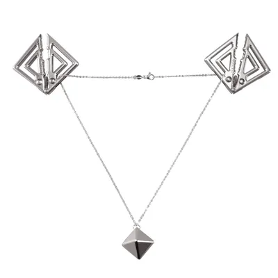 Затискачі для сосків LOCKINK Adjustable Nipple Clamps with Heavy Pendant, під срібло