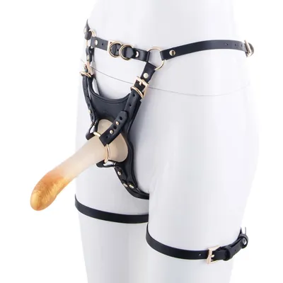 Страпон LOCKINK SEVANDA Queen Sheba Strapon Golden Dildo, регульовані кріплення