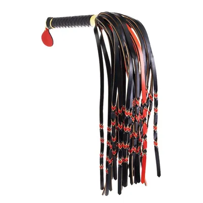 Флогер LOCKINK SEVANDA Red & Black Braided Tail Flogger, червоно-чорний, з вузликами