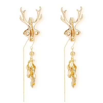 Затискачі для сосків LOCKINK SEVANDA Stag Adjustable Nipple Clamps, золотисті, зі знімними підвісками