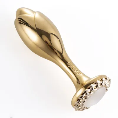 Металева анальна пробка LOCKINK SEVANDA Pearl Rose-shape Anal Plug зі штучною перлиною