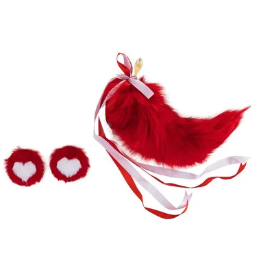 Анальна пробка з хвостом лисиці LOCKINK SEVANDA Red Vixen Set with Pear-shape Plug