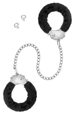 Металеві поножі з хутром Fetish Tentation Adjustable, 2 ключі