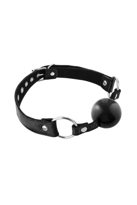 Кляп із силіконовою кулькою Fetish Tentation Premium Leather gag with silicone ball Black