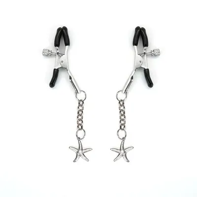 Затискачі для сосків Liebe Seele Starfish Nipple Clamps Silver з підвіскою морська зірка