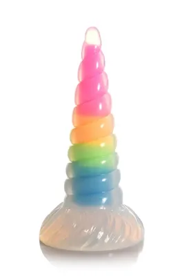 Фалоімітатор Creature Cocks Luminescent Rainbow Silicone Dildo, що світиться в темряві, 19,6 см