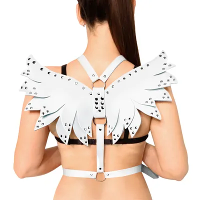 Жіноча портупея Art of Sex Wings біла, XS-M, екошкіра