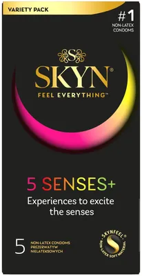 Безлатексні презервативи SKYN 5 Senses, 5 видів (5 шт), Бельгія