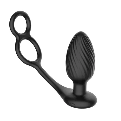 Анальна вібропробка Nexus Tornado Cock and Ball Ring з ерекційним кільцем та пультом