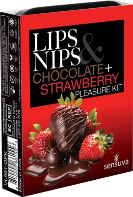 Подарунковий набір Sensuva Lips & Nips Pleasure Kit Chocolate Strawberry 2 x 4г