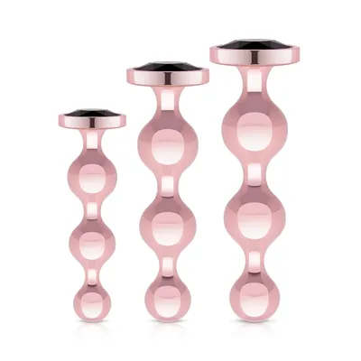 Набір анальних іграшок Rosy Gold Metal Butt Plug Set 3 Pieces