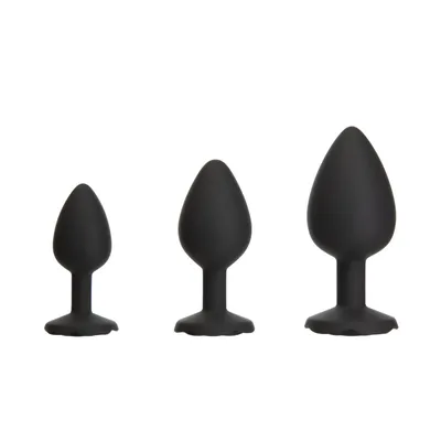 Набір силіконових анальних пробок BMS Roses Til' Dawn Starter Kit, чорний