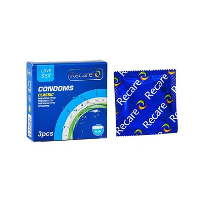 Презервативи Recare Classic Condoms, 3 шт, латексні класичні