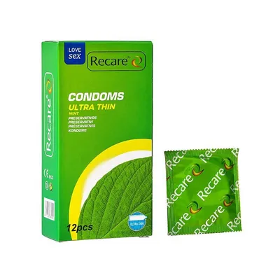Презервативи Recare Ultra Thin Mint Condoms 12 шт, ультратонкі, аромат м'ята