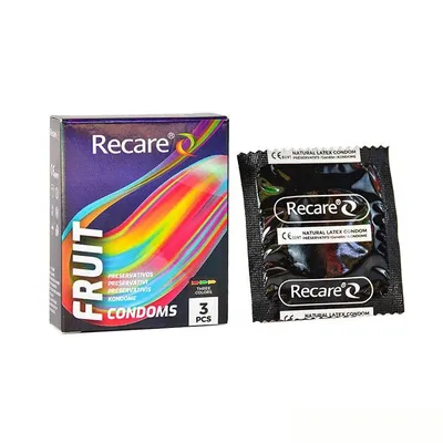 Презервативи Recare Holographic Fruit Flavour, 3 шт, м'ята/банан/полуниця