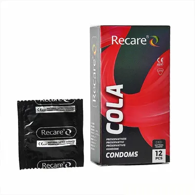Презервативи Recare Holographic Cola Dotted&Ribbed, 12 шт, з ароматом коли