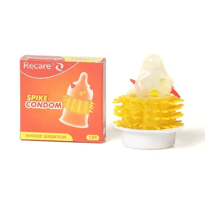 Насадка на член Recare Spike Condom Orange з вусиками та шипами