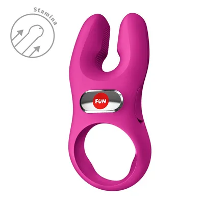 Ерекційне віброкільце Fun Factory NŌS PRO Magenta з подвійною стимуляцією клітора, 2 мотори