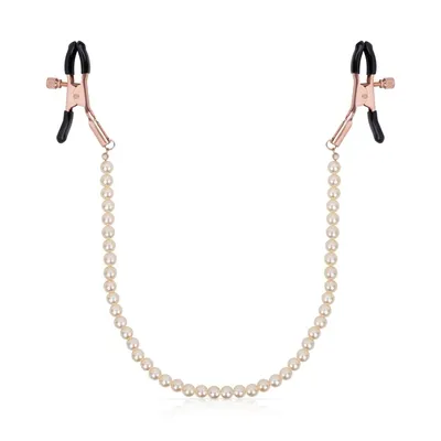Затискачі для сосків з перлинним ланцюжком Rosy Gold - Nipple Clamps Pearls