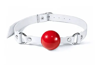 Кляп силіконовий Feral Feelings Silicon Ball Gag White/Red, білий ремінець, червона кулька
