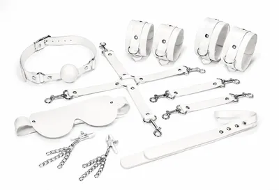 Набір BDSM Feral Feelings BDSM Kit 7 White, 7 предметів