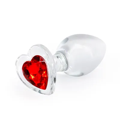 Скляна анальна пробка NS Novelties Crystal Desires Red Heart Medium