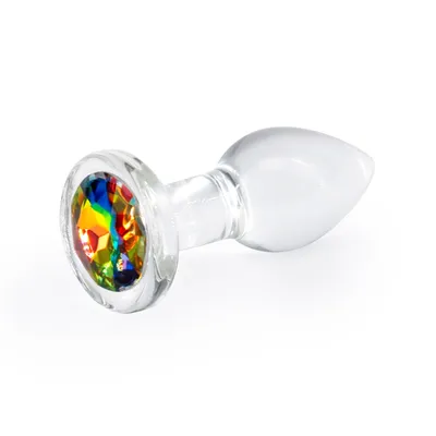Скляна анальна пробка NS Novelties Crystal Desires Rainbow Gem Small