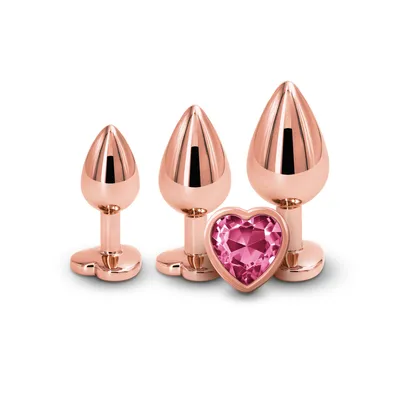 Набір анальних пробок NS Novelties Rear Assets Trainer Kit Rose Gold Pink Heart