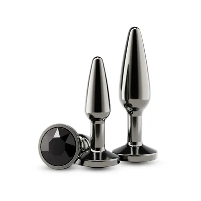Набір анальних пробок NS Novelties Rear Assets Tapered Trainer Kit, чорний з металевим відтінком