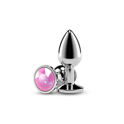 Анальна пробка NS Novelties Rear Assets Silver Small - Pink Gem