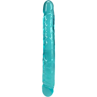 Двосторонній фалоімітатор Doc Johnson Crystal Jellies 12" Jr. Double Dong Teal