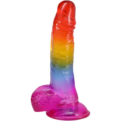 Фалоімітатор Doc Johnson Crystal Jellies 8.5 Inch Rainbow