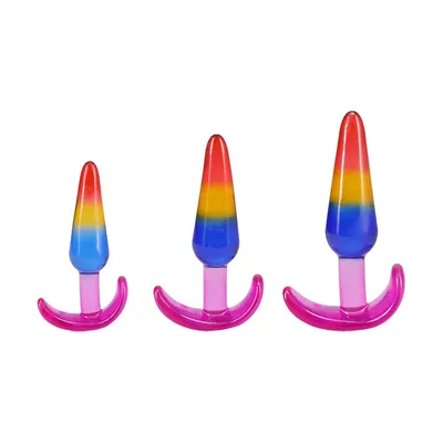Набір анальних пробок Doc Johnson Crystal Jellies Anal Trainer Set Rainbow