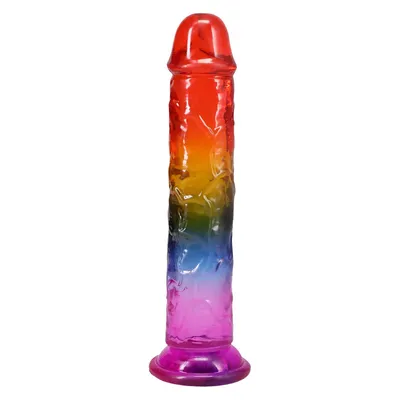 Фалоімітатор Doc Johnson Crystal Jellies 8.5 Inch Classic Dong Rainbow