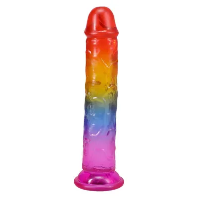 Фалоімітатор Doc Johnson Crystal Jellies 7 Inch Classic Dong Rainbow