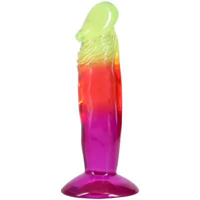 Фалоімітатор Doc Johnson Crystal Jellies 6.5 Inch Classic Dong Rainbow