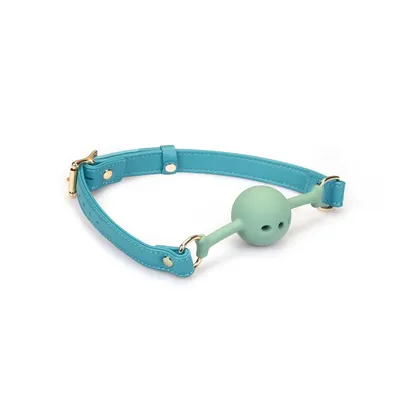 Кляп-куля Liebe Seele Blue Lamb Leather Ball Gag, шкіра з велюровою підкладкою