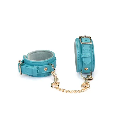 Наручники Liebe Seele Blue Lamb Leather Wrist Cuffs з підкладкою з велюру