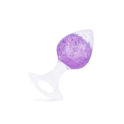 Анальна пробка Liebe Seele Heart-shaped Crystal Anal Plug, фіолетова, розмір Medium