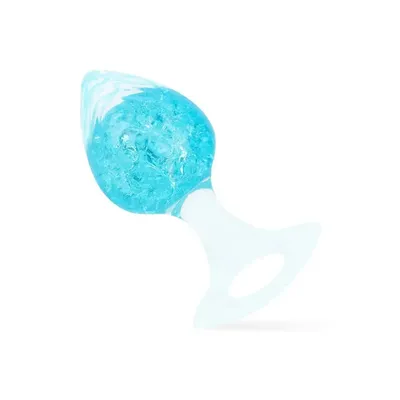 Анальна пробка Liebe Seele Heart-shaped Crystal Anal Plug, синя, розмір S